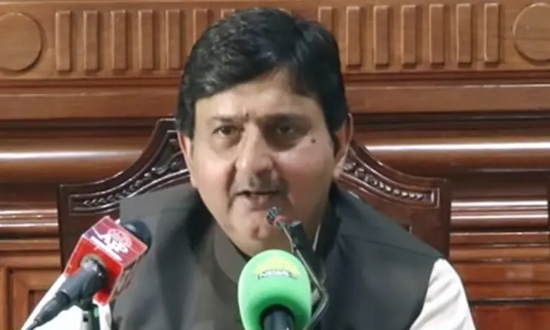 ان کا کہنا تھا کہ ضلعی حکومتوں کی عدم موجودگی میں ریاست کا عمرانی معاہدہ کمزور ہوا ہے &mdash; فوٹو: ڈان نیوز