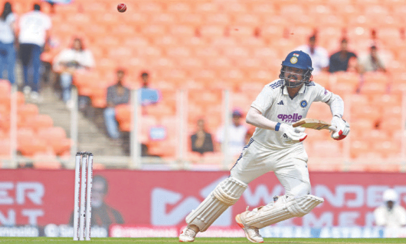 INDIAN opener KL Rahul plays a shot during the first Test against West Indies at the Narendra Modi Stadium on Thursday.—AFP INDIAN opener KL Rahul plays a shot during the first Test against West Indies at the Narendra Modi Stadium on Thursday.—AFP