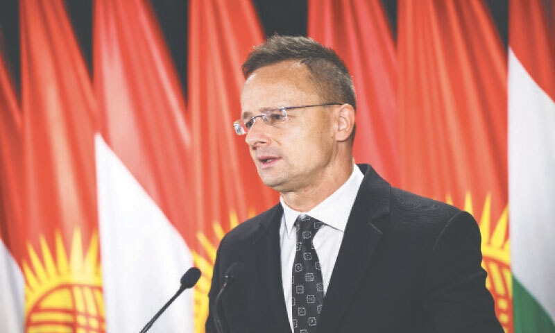 HUNGARY&rsquo;S Foreign Minister Peter Szijjarto speaks during a press conference in Budapest. &mdash; Reuters