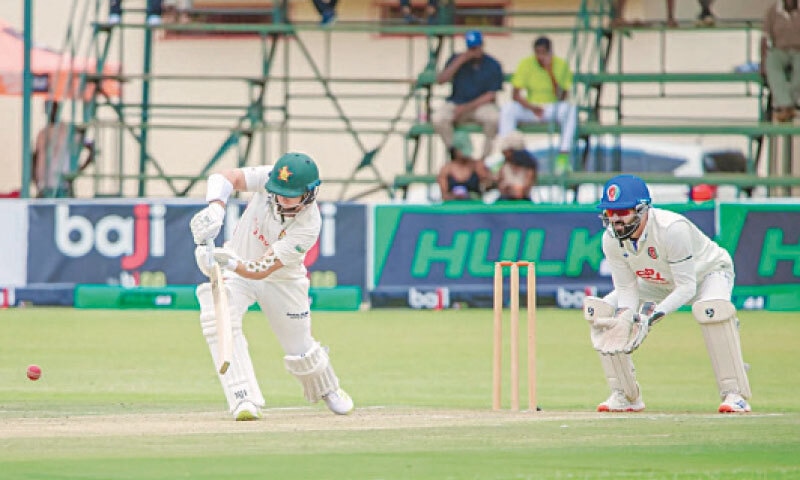 ZIMBABWE opener Ben Curran in action during the one-off Test against Afghanistan at the Harare Sports Club on Tuesday.&mdash;Courtesy Zimbabwe Cricket