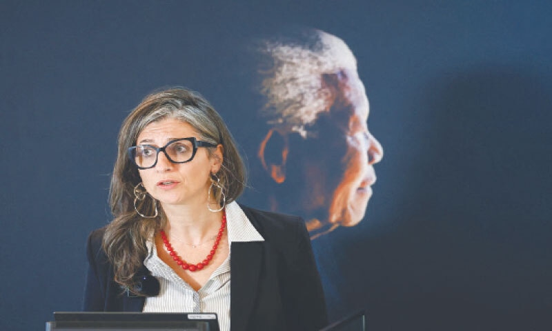 UNITED Nations Special Rapporteur Francesca Albanese speaks during a press conference at the Nelson Mandela Foundation, in Johannesburg.&mdash;AFP