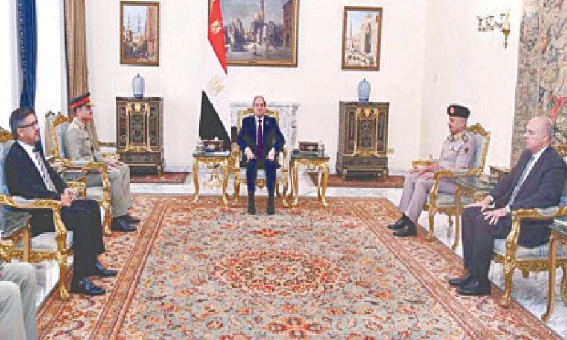 CAIRO: Chief of Army Staff Field Marshal Asim Munir exchanges views with Egyptian President Abdel Fattah al-Sisi.&mdash;PPI
