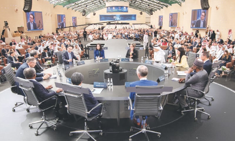A view of a session during the Future Investment Initiative conference in Riyadh.&mdash;Reuters