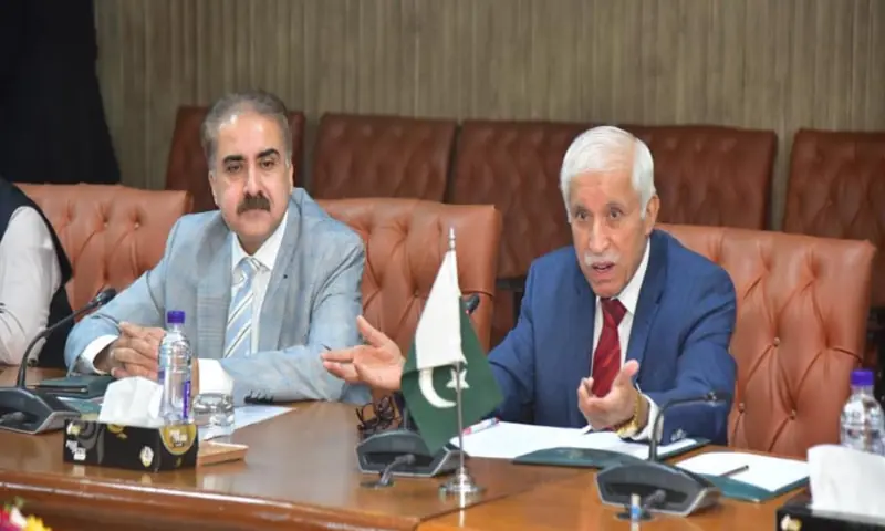 Federal Minister for Board of Investment Qaiser Ahmed Sheikh hosts a high-level meeting with a joint delegation of Asean ambassadors and high commissioners (not pictured) at the Board of Investment office in Islamabad on October 31. &mdash; PID