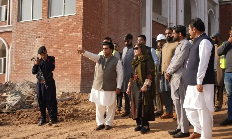 Parliamentary Secretary for Education Farah Naz Akbar visited the under-construction Daanish School in Kuri to review the progress of ongoing development work on October 31. &mdash; Photo courtesy
Farah Naz Akbar/X