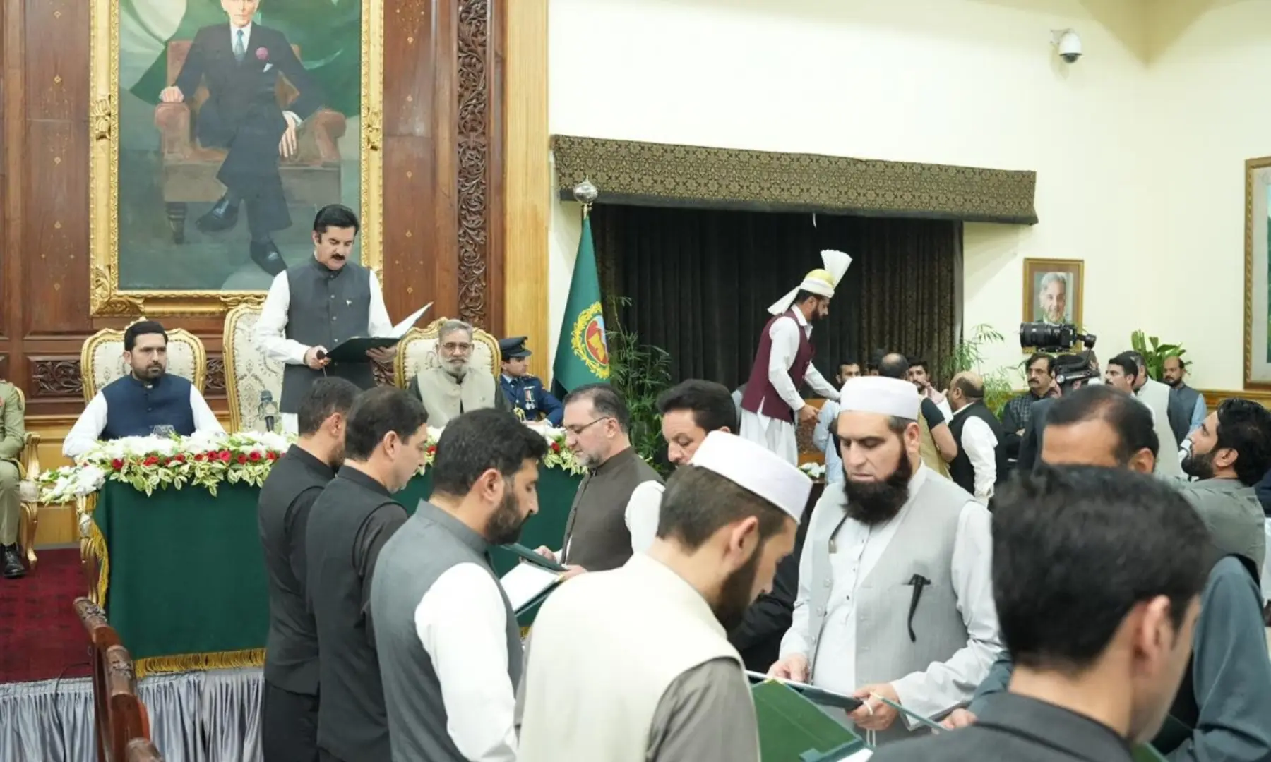 Ten provincial ministers were sworn in for the Khyber Pakhtunkhwa cabinet on Friday. &mdash; Photo courtesy YarMKNiazi/X