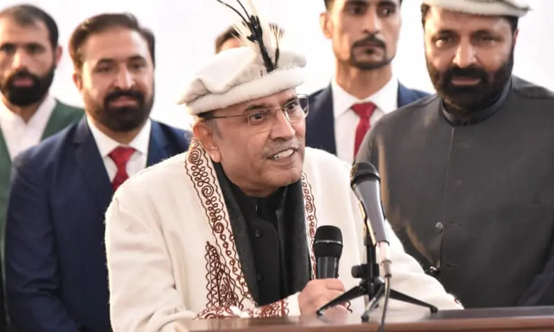 President Asif Zardari addresses a meeting of the PPP’s Gilgit-Baltistan chapter at the Governor House on Nov 1, 2025. — X/ MediaCellPPP President Asif Zardari addresses a meeting of the PPP’s Gilgit-Baltistan chapter at the Governor House on Nov 1, 2025. — X/ MediaCellPPP