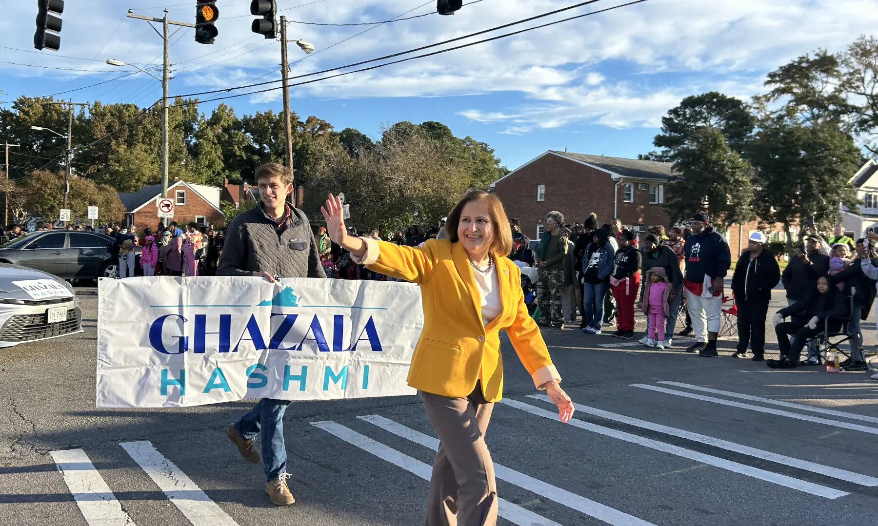  Democrat candidate for Virginia&rsquo;s lieutenant governor, Ghazala Hashmi, at the annual Norfolk State University Homecoming Parade in VIrginia, US on Oct 25, 2025. &mdash; X/SenatorHashmi 