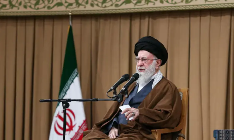 Iran&rsquo;s Supreme Leader Ayatollah Ali Khamenei speaks during a meeting with students in Tehran, Iran, on November 3. &mdash; Reuters