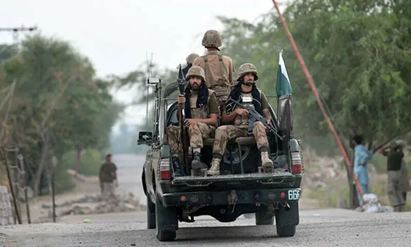 An image of Pakistan Army personnel in a military vehicle. &mdash; AFP/File