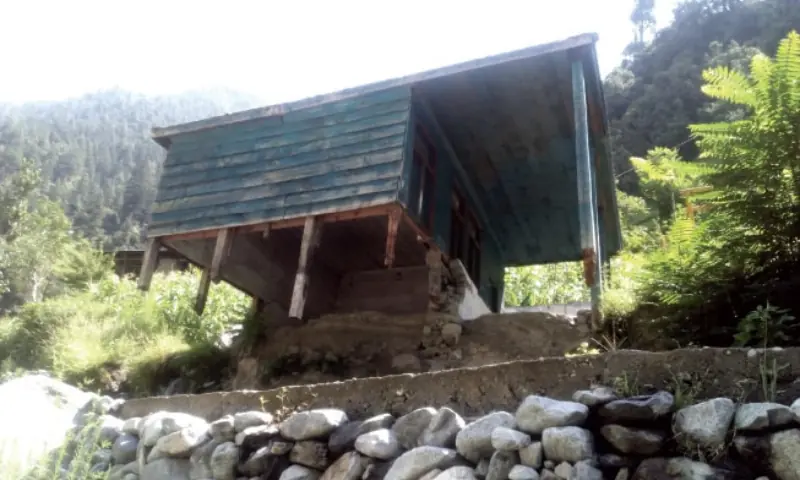 A file photo of a dilapidated portion of government girls primary school Gun Bair Pattan, Lower Kohistan. &mdash; Dawn/File