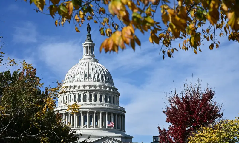 A view of the US Capitol in Washington, DC, on November 5, 2025. &mdash; AFP