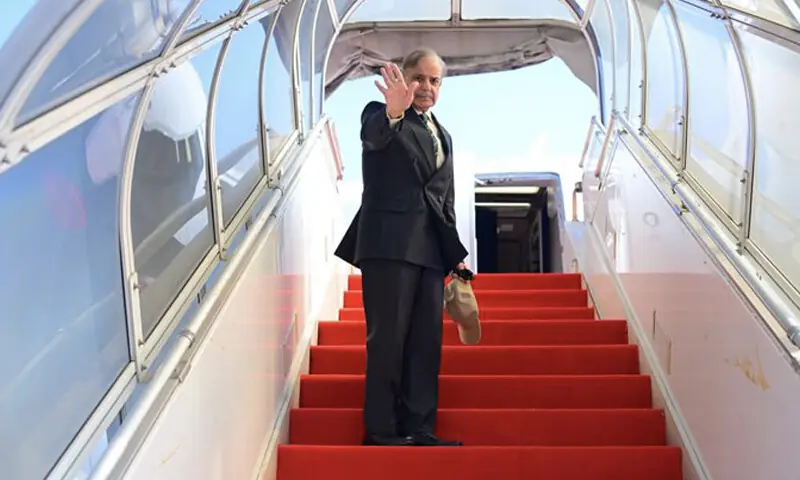 Prime Minister Shehbaz Sharif departed on Friday for a two-day official visit to Azerbaijan. &mdash; Photo courtesy Govt of Pakistan/X