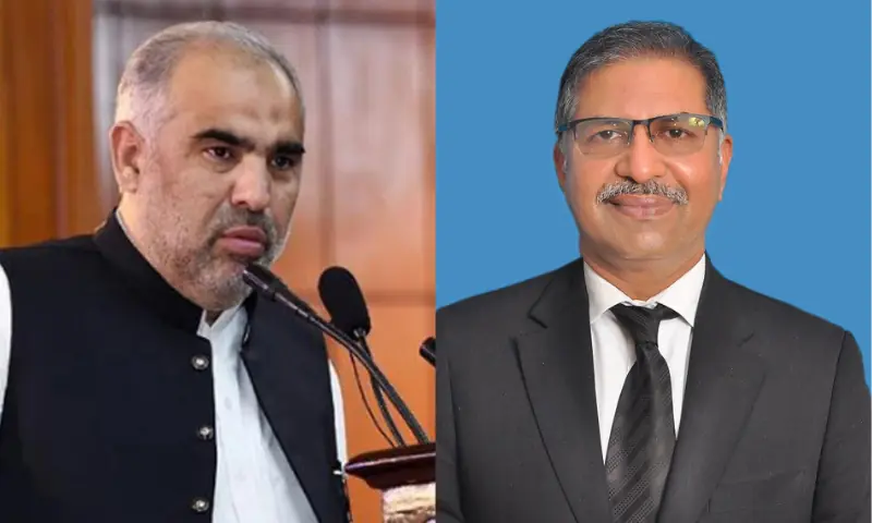 A photo combination of Pakistan Tehreek-e-Insaf leaders Asad Qaiser (L) and Senator Ali Zafar (R). — Radio Pakistan/Senate website A photo combination of Pakistan Tehreek-e-Insaf leaders Asad Qaiser (L) and Senator Ali Zafar (R). — Radio Pakistan/Senate website