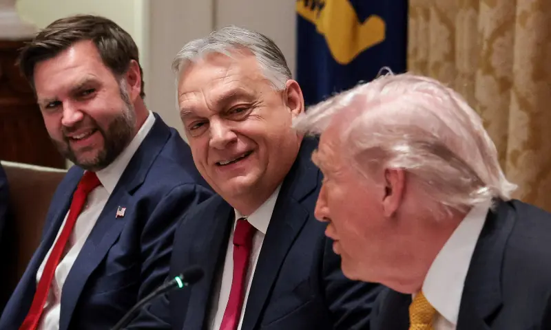 US President Donald Trump hosts a bilateral lunch with Hungarian Prime Minister Viktor Orban and Vice President JD Vance, at the White House in Washington DC, US on November 7, 2025. &mdash; Reuters