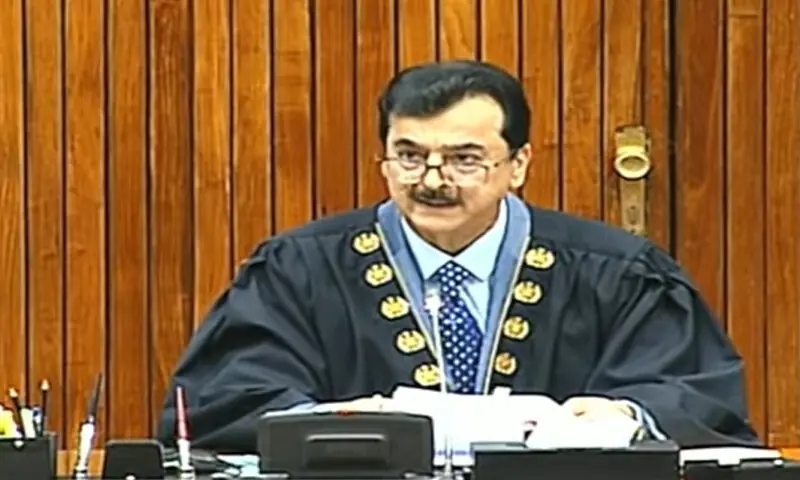 Senate Chairperson Yusuf Raza Gilani presides over a session of the upper house of Parliament on Sunday. — Screengrab via YouTube/ PTV Parliament Senate Chairperson Yusuf Raza Gilani presides over a session of the upper house of Parliament on Sunday. — Screengrab via YouTube/ PTV Parliament