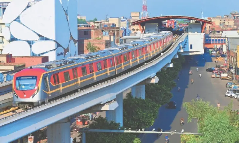 A file photo of the Orange Line train in Lahore. &mdash; White Star/File