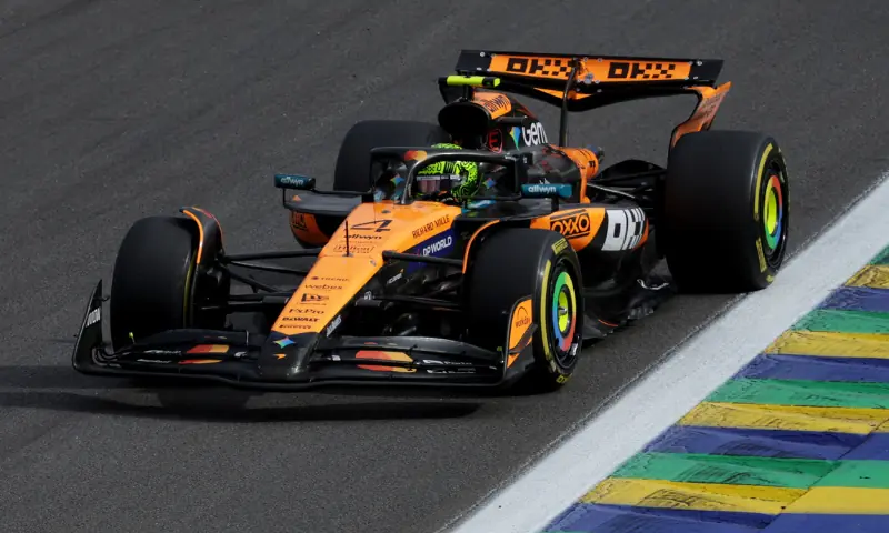 McLaren&rsquo;s Lando Norris in action during the race Formula One F1 Sao Paulo Grand Prix, Autodromo Jose Carlos Pace, Sao Paulo, Brazil on November 9, 2025. &mdash; Reuters
