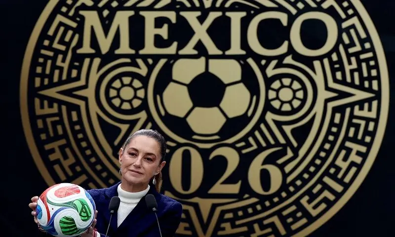 Mexican President Claudia Sheinbaum attends the official presentation of the 2026 FIFA World Cup at Los Pinos Cultural Complex in Mexico City on November 10, 2025.&mdash;Reuters