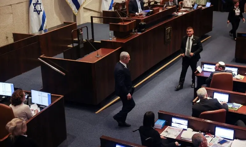 Israeli Prime Minister Benjamin Netanyahu attends the plenum of the Knesset, Israel&rsquo;s parliament, in Jerusalem, November 10. &mdash; Reuters