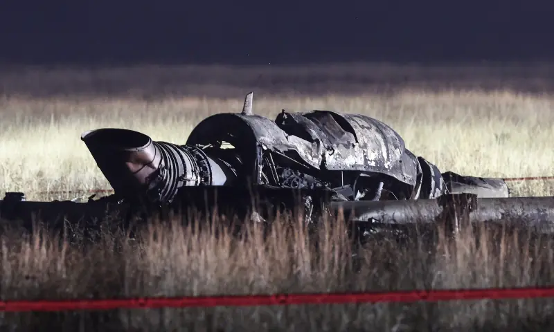 Wreckage is seen at the crash site of the Turkish C-130 military cargo plane in the Sighnaghi area at the Georgia-Azerbaijan border early on November 12, 2025. &mdash; AFP