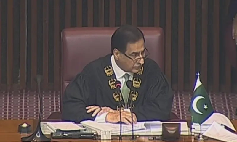 National Assembly Speaker Ayaz Sadiq speaks in the house on Nov 12. &mdash; Photo courtesy NA YouTube