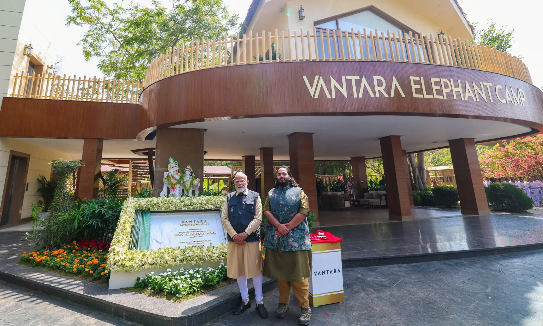 India&rsquo;s Prime Minister Narendra Modi and Anant Ambani, son of Indian billionaire Mukesh Ambani, pose for a photograph after the inauguration of Vantara animal rescue and rehabilitation centre in Jamnagar, Gujarat, India on March 4, 2025. &mdash; India&rsquo;s Press Information Bureau via Reuters/File