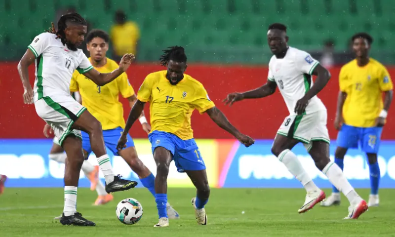 Nigeria&rsquo;s Alex Iwobi in action with Gabon&rsquo;s Andre Poko at the FIFA World Cup CAF Qualifiers, Nigeria v Gabon at Prince Moulay Hassan Stadium, Rabat, Morocco on November 13, 2025. &mdash; Reuters