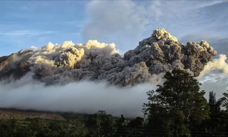 Smoke and ash rise from Sakurajima volcano in Kagoshima Prefecture, southwestern Japan, on November 16. — via Anadolu