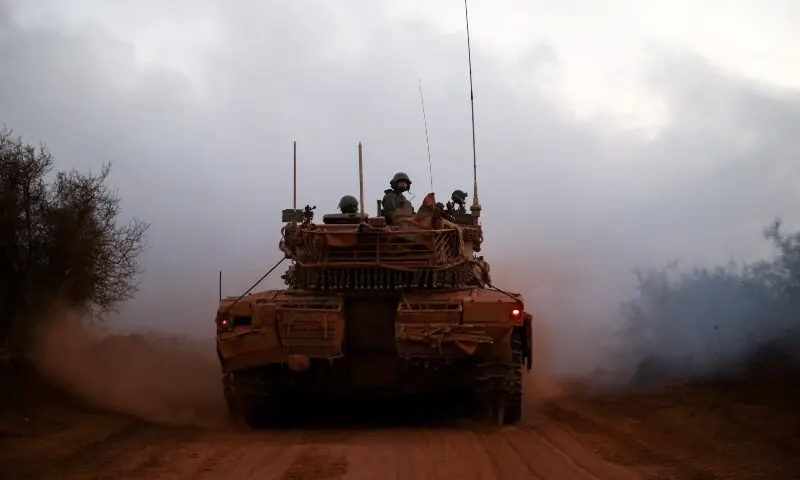 Israeli tank manoeuvres, on the Israeli side of the Israel-Lebanon border in northern Israel, November 6. &mdash; Reuters/File