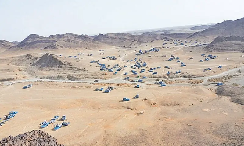 From the top of the Jodar mountains at the Pak-Iran border, Zamyad pick-up trucks transporting oil look like crawling ants. — File photo From the top of the Jodar mountains at the Pak-Iran border, Zamyad pick-up trucks transporting oil look like crawling ants. — File photo