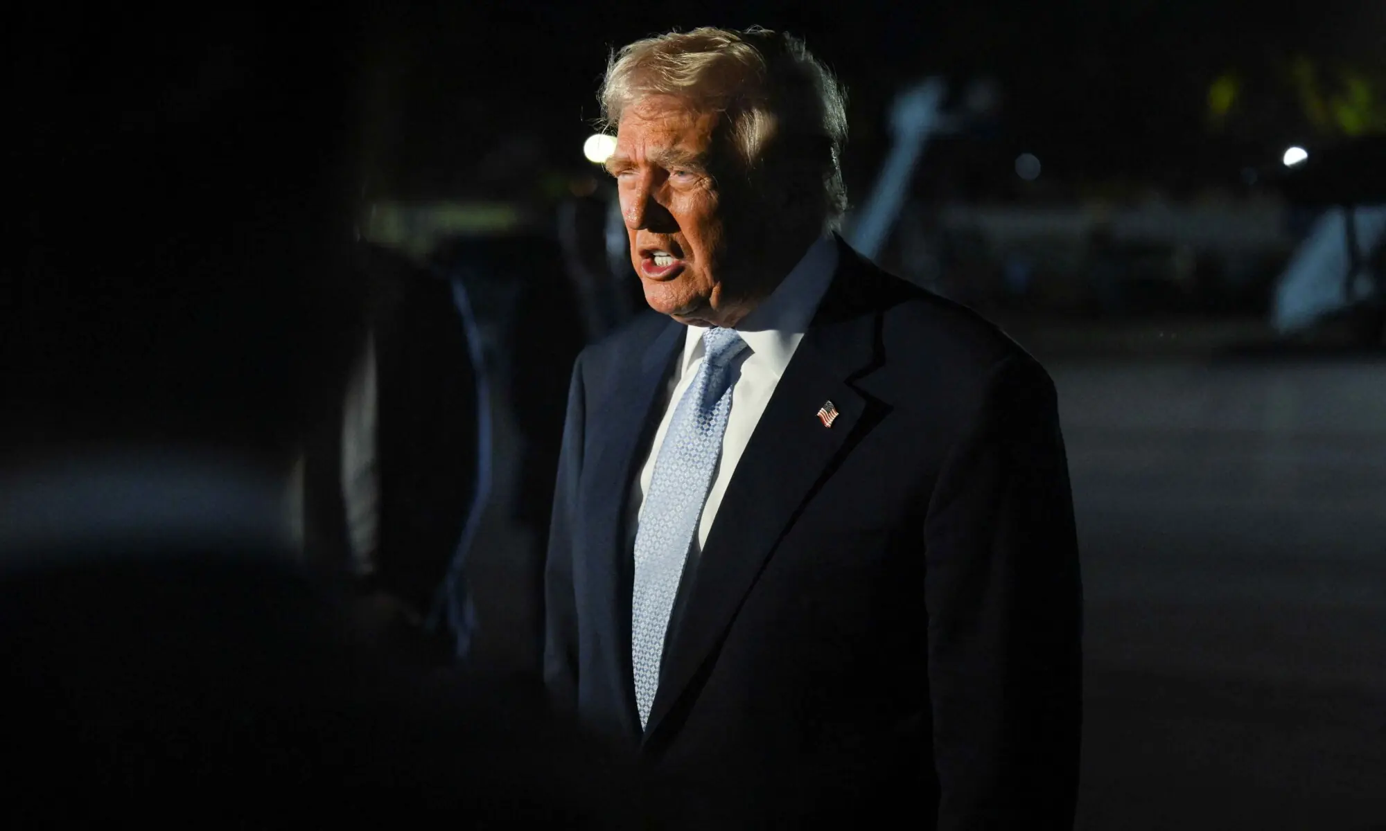 US President Donald Trump speaks to members of the media at Joint Base Andrews, Maryland, US on November 16, 2025. &mdash; Reuters