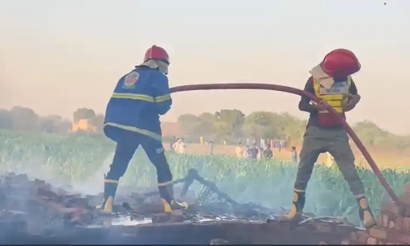 An image showing site of the fire in Hyderabad on Saturday. — Screengrab from video via Imtiaz Ali An image showing site of the fire in Hyderabad on Saturday. — Screengrab from video via Imtiaz Ali