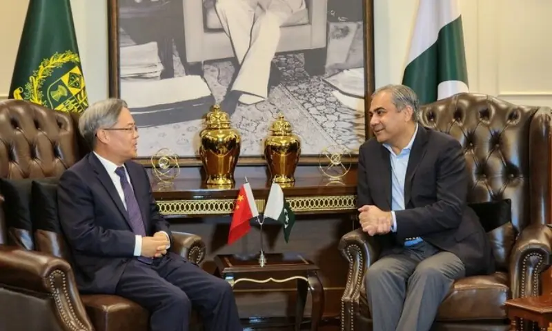 Chinese Ambassador Jian Zedong called on Interior Minister Mohsin Naqvi on Monday. &mdash; Photo courtesy Ministry of Interior/X