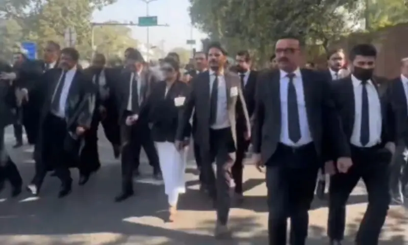 Lawyers in Lahore take part in a rally against the 27th Amendment on Monday. — Screenshot courtesy Ali Ijaz Buttar/X Lawyers in Lahore take part in a rally against the 27th Amendment on Monday. — Screenshot courtesy Ali Ijaz Buttar/X