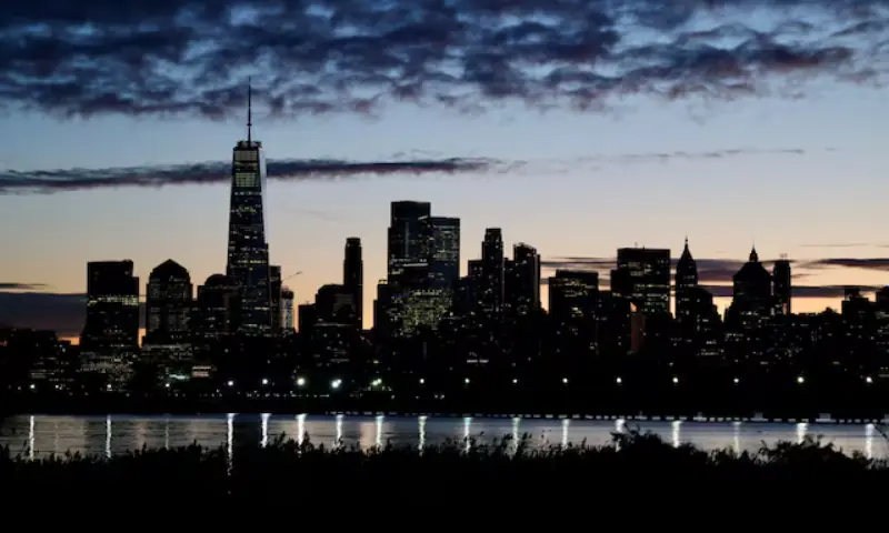 The skyline of Lower Manhattan is seen at dawn from across the Hudson River in New York City, US, on October 18, 2025. — Reuters/File