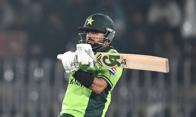 Pakistan&rsquo;s Babar Azam plays a shot during the second one-day international (ODI) cricket match between Pakistan and Sri Lanka at the Rawalpindi Cricket Stadium in Rawalpindi on November 14, 2025. &mdash; AFP