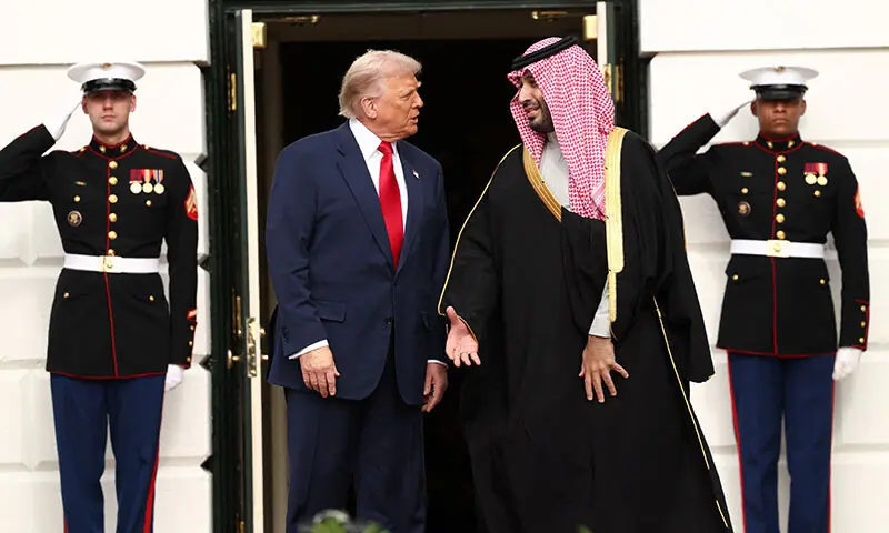 US President Donald Trump welcomes Saudi Crown Prince Mohammed bin Salman to the White House in Washington, DC, the US on November 18. — Reuters US President Donald Trump welcomes Saudi Crown Prince Mohammed bin Salman to the White House in Washington, DC, the US on November 18. — Reuters