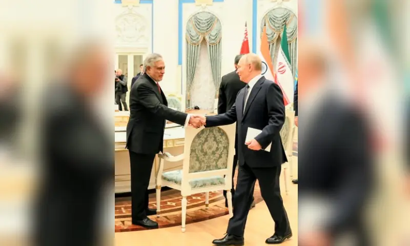 Deputy Prime Minister and Foreign Minister Ishaq Dar meets Russian President Vladimir Putin on the sidelines of the SCO Council of Heads of Government summit in Moscow, Russia on November 18. — X/@ForeignOfficePk Deputy Prime Minister and Foreign Minister Ishaq Dar meets Russian President Vladimir Putin on the sidelines of the SCO Council of Heads of Government summit in Moscow, Russia on November 18. — X/@ForeignOfficePk