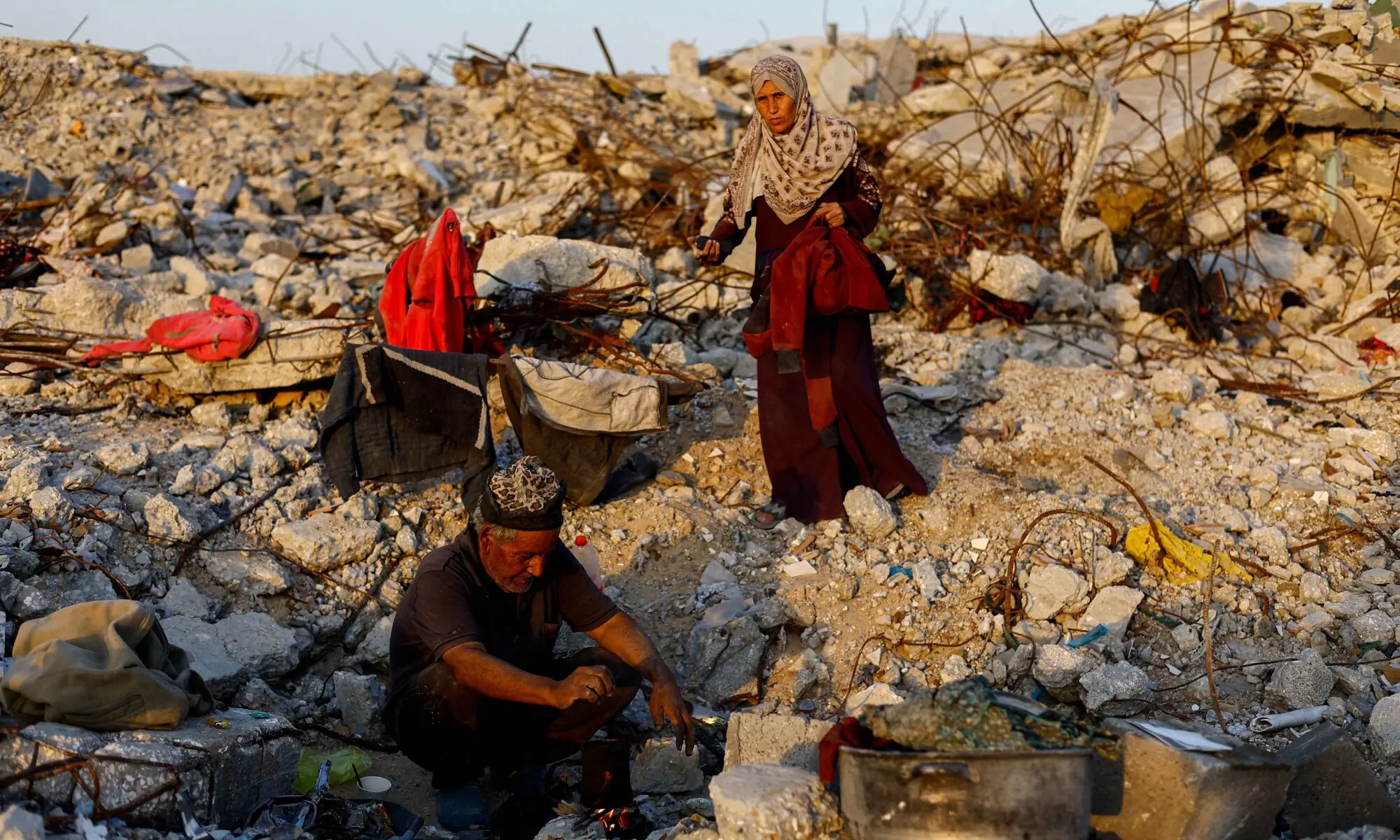 Palestinians among rubble, amid a ceasefire between Israel and Hamas, in the northern Gaza Strip November 19, 2025. &mdash; Reuters
