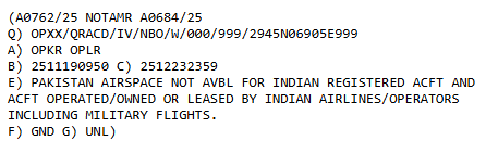 Pakistan issues Notam extending Indian aircraft ban till Dec 24