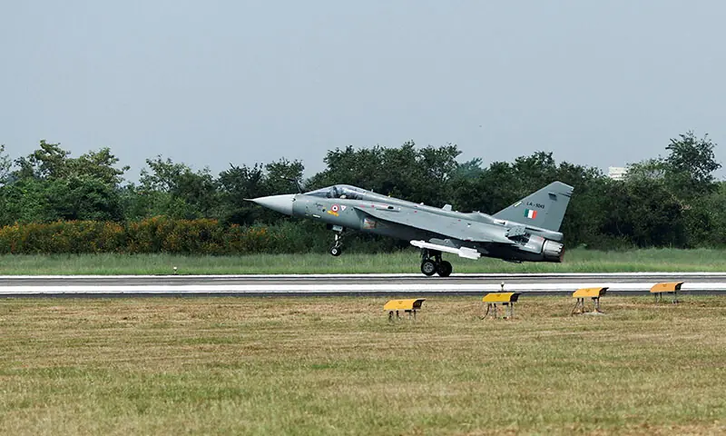 A file photo of he Hindustan Aeronautics Limited (HAL) Tejas Mark 1A light combat aircraft taking off at HAL Nashik in India on October 17. &mdash; Reuters