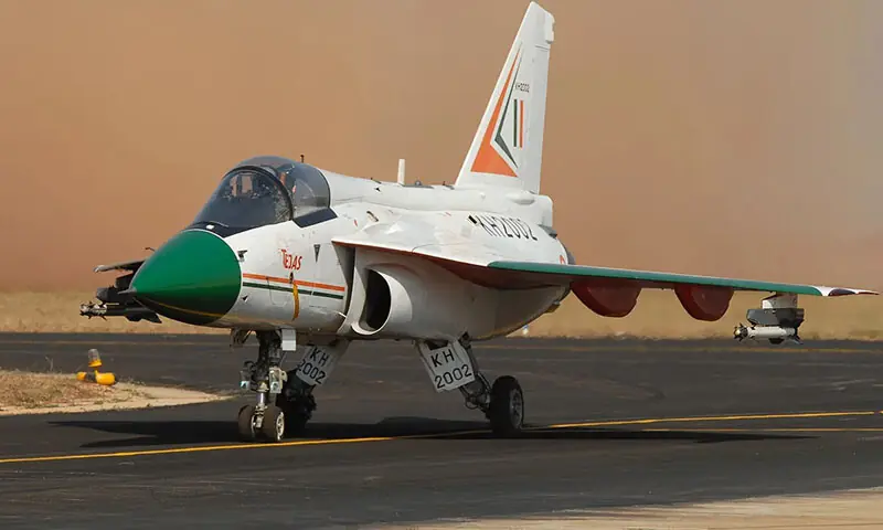 A file photo of a HAL Tejas prototype. &mdash; Photo via The War Zone