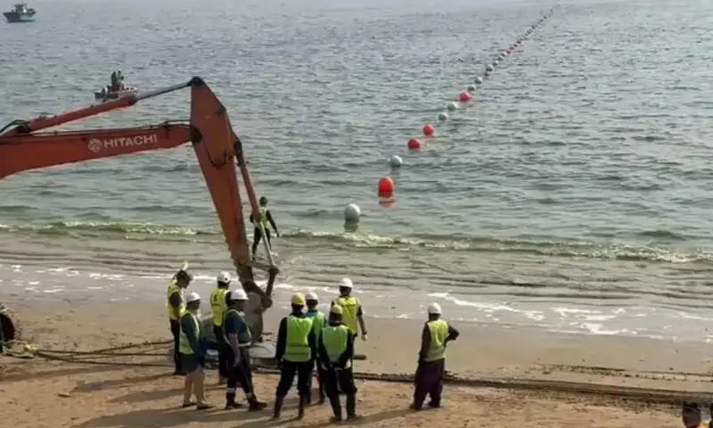 The launch of the SEA-ME-WE 6 submarine cable. — Photo courtesy information technology ministry The launch of the SEA-ME-WE 6 submarine cable. — Photo courtesy information technology ministry
