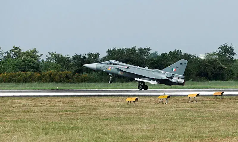 A file photo of he Hindustan Aeronautics Limited (HAL) Tejas Mark 1A light combat aircraft taking off at HAL Nashik in India on October 17. &mdash; Reuters