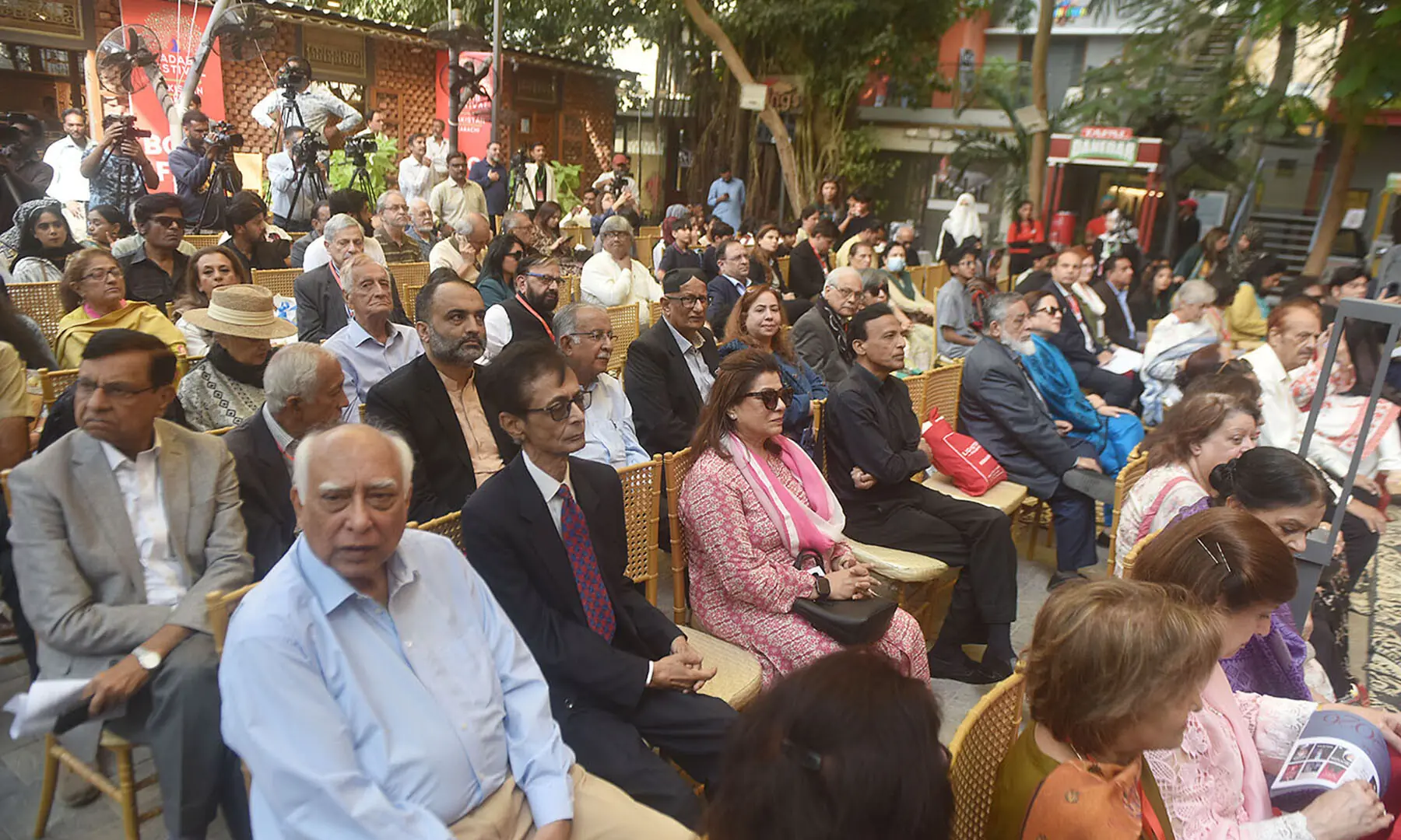 Visitors attend an event at the Adab Festival in Karachi on November 22. — Fahim Siddiqui