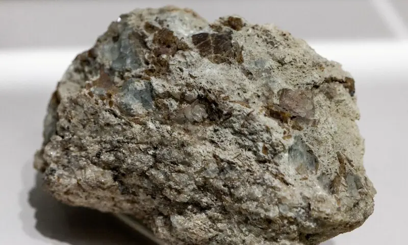 A sample of bastnaesite ore, a mineral used in the rare earth industry to extract elements such as cerium, lanthanum, and neodymium, is displayed at the Geological Museum of China in Beijing, China, on October 14. &mdash; Reuters/File