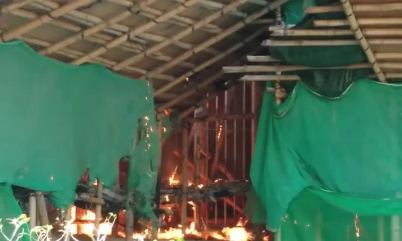 A fire burns amidst bamboo scaffolding at Wang Fuk Court housing estate, in Tai Po, Hong Kong, on Nov 26, 2025, in this still image obtained from a social media video. — Threads/@striking_biking via Reuters A fire burns amidst bamboo scaffolding at Wang Fuk Court housing estate, in Tai Po, Hong Kong, on Nov 26, 2025, in this still image obtained from a social media video. — Threads/@striking_biking via Reuters