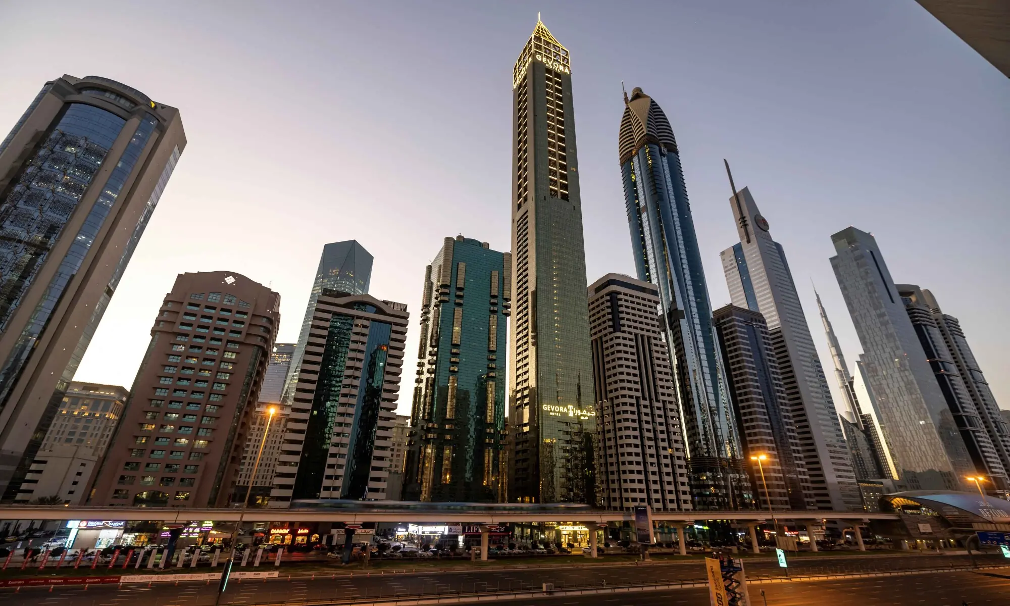 The empty Sheikh Zayed Road is made ready for the early morning start of the &ldquo;Dubai Run 2025&rdquo; as part of the 9th Edition of Dubai Fitness Challenge, in Dubai on November 23, 2025. (Photo by FADEL SENNA / AFP)