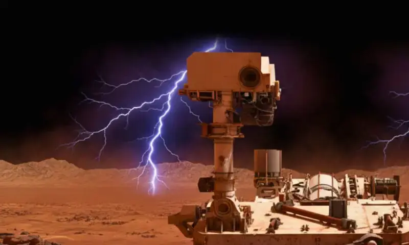 سائنسدان طویل عرصے سے بحث کرتے رہے ہیں کہ مریخ کے گرد آلود اور کم معلوم ماحول میں برقی اخراج پیدا ہو سکتا ہے یا نہیں۔
—فوٹو: ونڈرز ان اسپیس سائنسدان طویل عرصے سے بحث کرتے رہے ہیں کہ مریخ کے گرد آلود اور کم معلوم ماحول میں برقی اخراج پیدا ہو سکتا ہے یا نہیں۔
—فوٹو: ونڈرز ان اسپیس